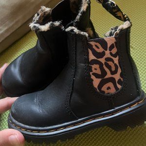 Toddler 2976 Leopard Faux Fur Chelsea Boots Doc Marten Size 7